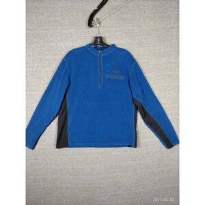 North Face Pullover Sweater Mens Large Blue Black Fleece Half Zip Outdoor Hiking